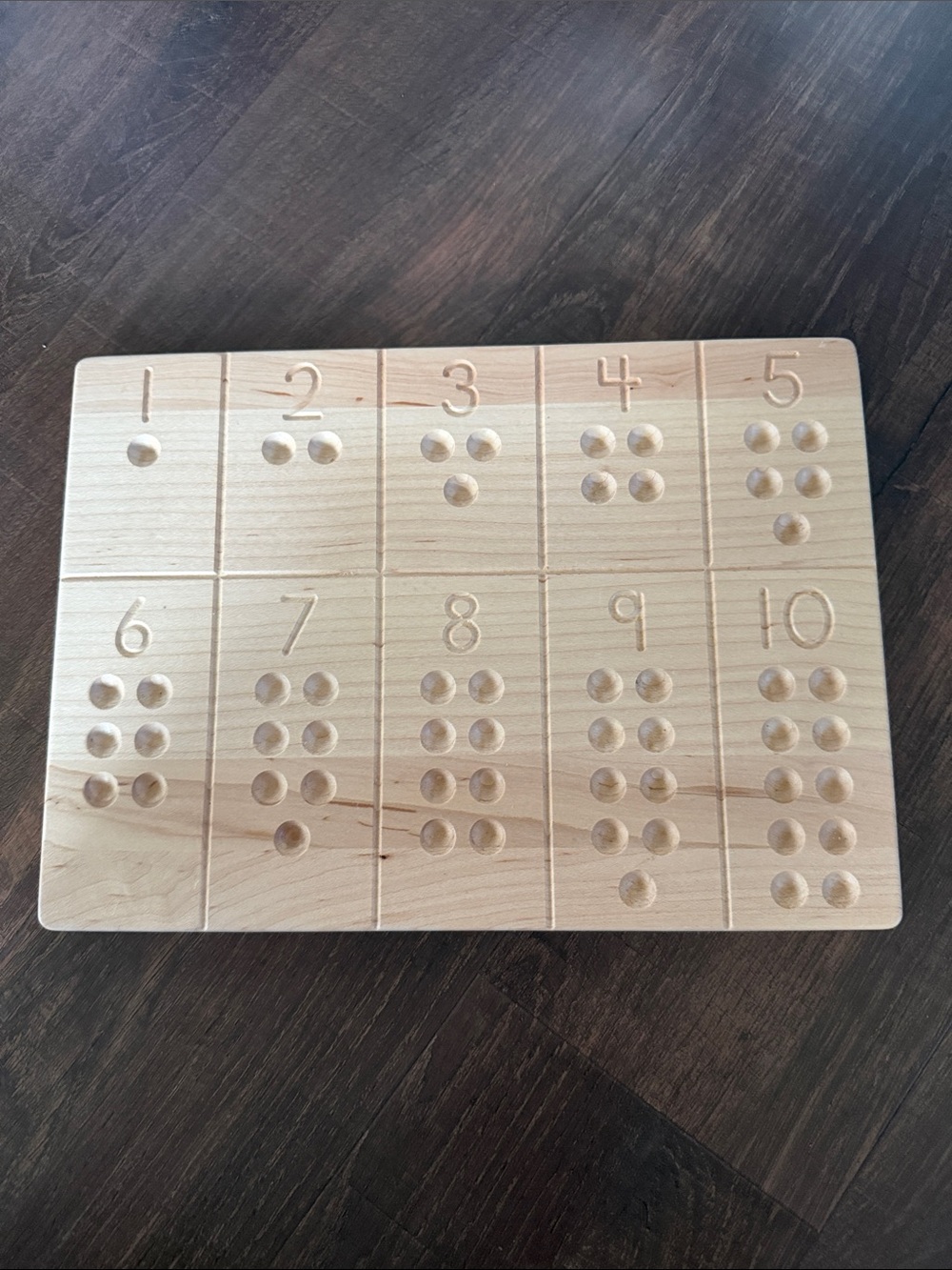 Wooden Number Counting Board - Natural